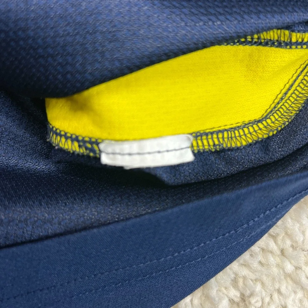 Michigan Wolverines Polo Shirt Mens Large Adidas Blue Preppy Logo College NCAA - Picture 8 of 9